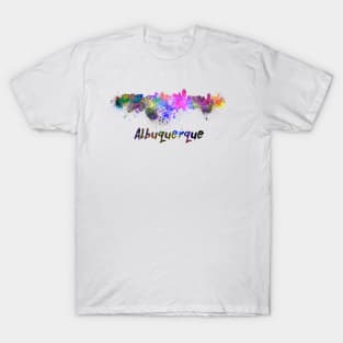 Albuquerque skyline in watercolor T-Shirt